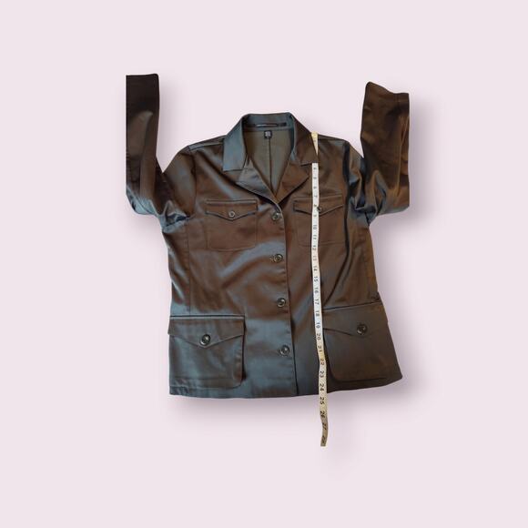Isda & Co. Womens Utility Field Style Shine Jacket Army Green Size Large - Picture 6 of 7